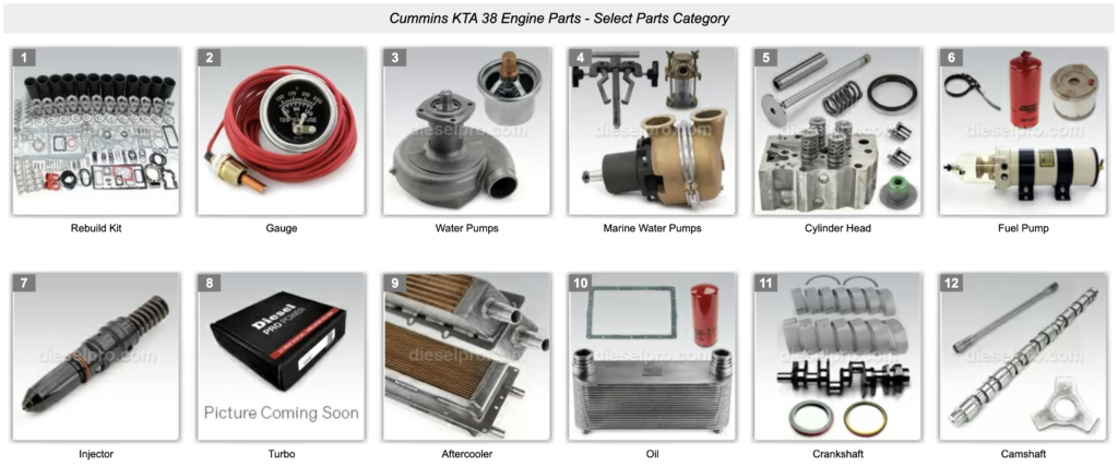 Cummins KTA 38 Aftermarket Parts